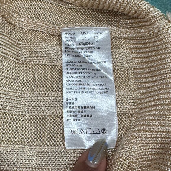 Free People Next Level Tunic in Marzipan Champagne Gold Oversized Sweater (SZ L) - Picture 14 of 16